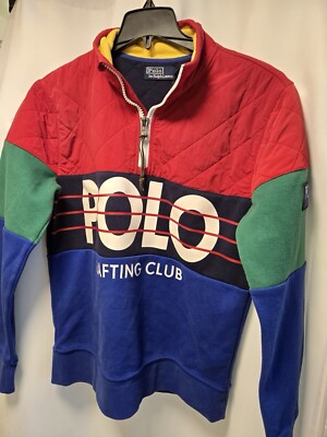 POLO Ralph Lauren HI-TECH RAFTING CLUB Pullover Half Zip FLEECE SWEATSHIRT Med