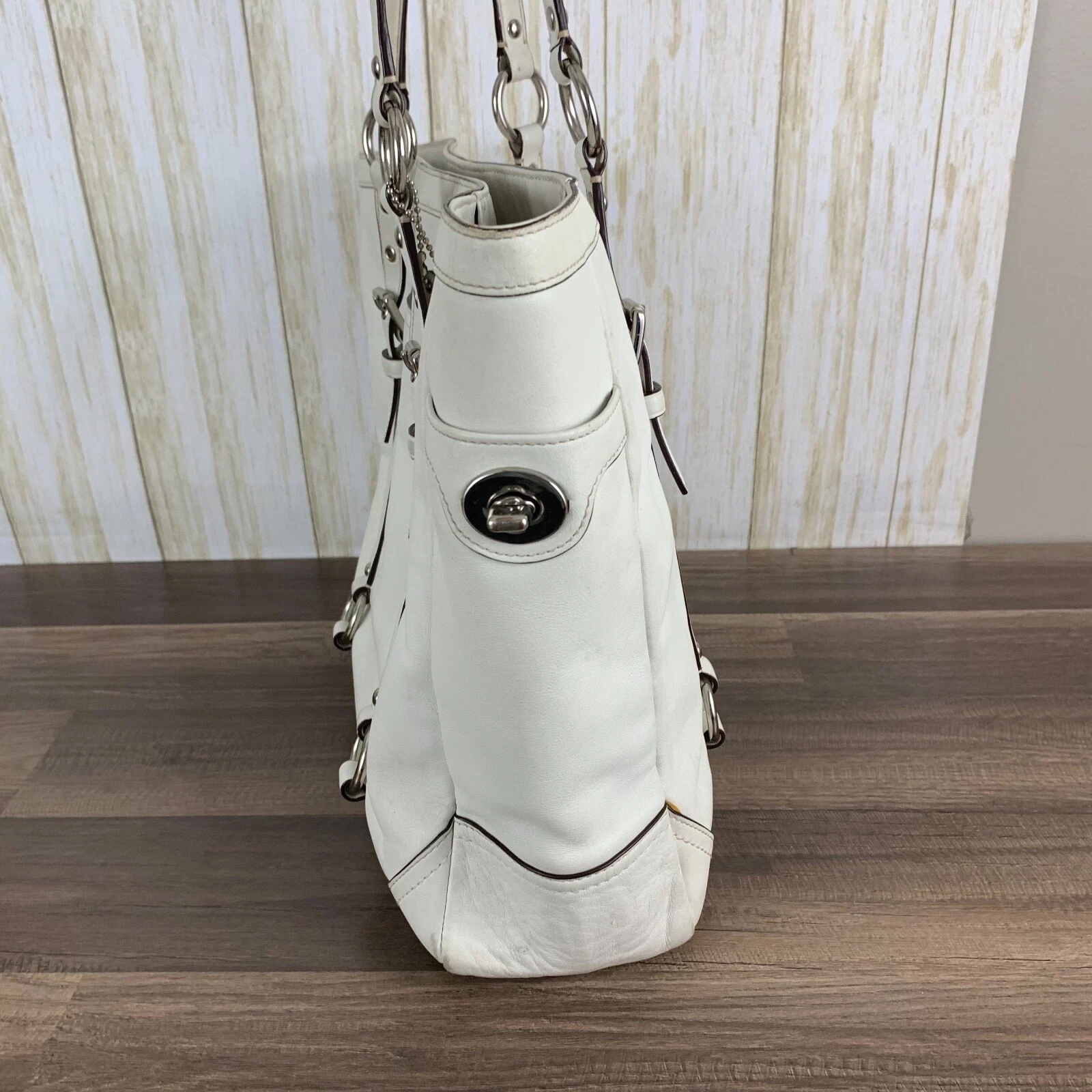 Borsa Coach F11525 Gallery in pelle bianca o guscio d'uovo