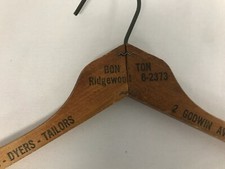 ANTIQUE WOOD BON TON CLEANERS 2 GODWIN AVENUE RIDGEWOOD NEW JERSEY HANGER