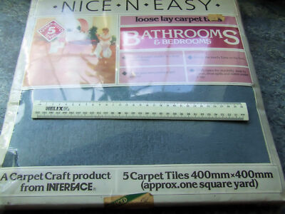 VINTAGE SCHÖNE UND EINFACHE LOSE VERLEGUNG 5 TEPPICHFLIESEN VON INTERFACE HOMEBASE ALTER BESTAND