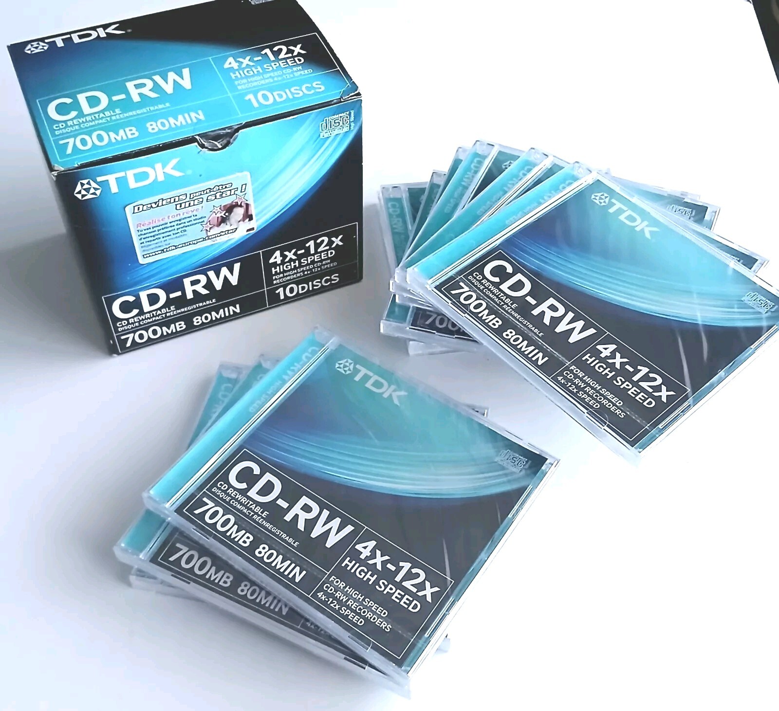 CD-RW 700 Mo TDK pour créer vos compilations de musique de 80 min en voiture