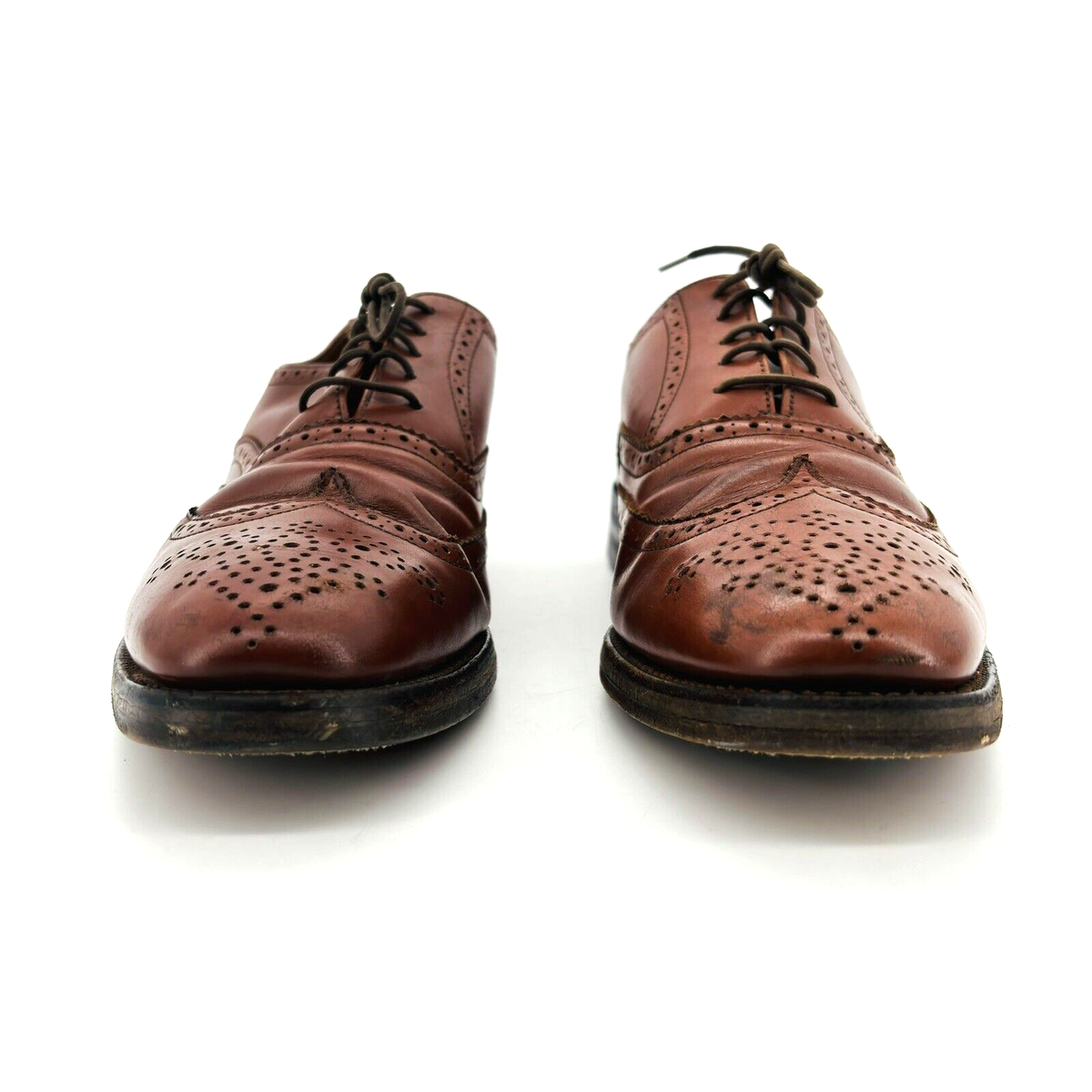 POLO RALPH LAUREN Snuff Suede Wingtip Oxfords Mens 11.5 D Bench Made England Ralph Lauren Asher Brown Brogue Burnished Wingtips 11.5D main image 4