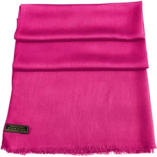 CJ Apparel Hot Pink Solid Color Nepalese Fringe Shawl Seconds Scarf Pashmina NEW