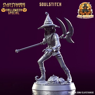 Kürbis Schnitter Miniatur Humanoide Figur für TTRPG's wie D&D 5e Pathfinder DSA
