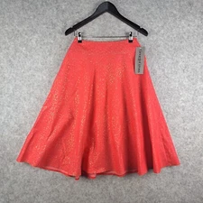 Vintage George Gross Skirt Red 8 Gold Sprinkle A-Line Midi NEW NWT 8454