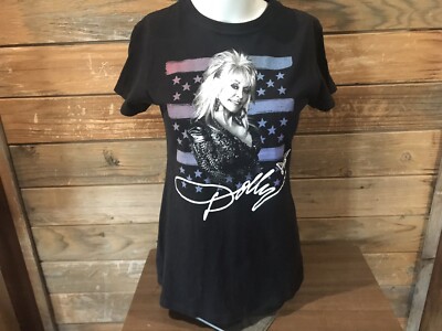 Dolly Parton ''Dolly Signature'' Butterfly Flag Women's T-shirt Large 