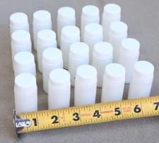 LOT 40 Small Bottle Vials Plastic White Containers Storage Survival geocache GR