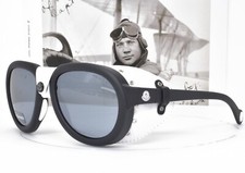MONCLER Black Sunglasses Genuine Leather Shield Ski Trekking Hiking 90/02D 3P