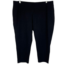 Susan Graver Women Petite Weekend Premium Stretch Slim-Leg Pants Black PXXS Size