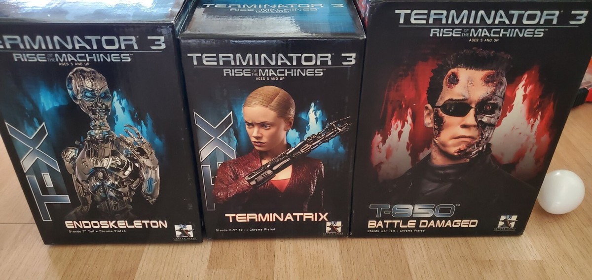 3 Gentle Giant TERMINATOR 3 ARNOLD Bust statue RARE Mint in Box +