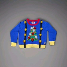 Tipsy Elves Ugly Christmas Sweater Size XL Holiday Tree Ornament Garland Tacky