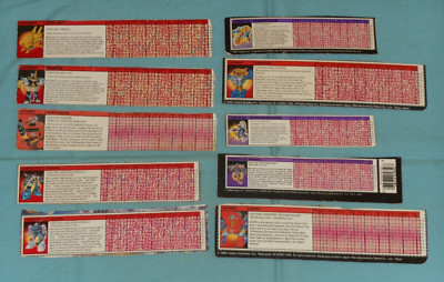 original G1 Transformers TECH SPECS LOT x10 Cliffjumper Steeljaw Rewind Seaspray