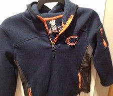 Chicago Bears NFL Jacket Youth Medium 10/12 Pullover Hoodie 1/4 Zip Blue