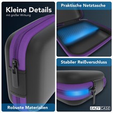 Kopfhörer Tasche Case Schutzhülle Aufbewahrungstasche Netzfach Eckig Lila – Bild 6