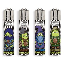 48 Accendini CLIPPER LARGE AVOCADOS LEGEND Con Espositore