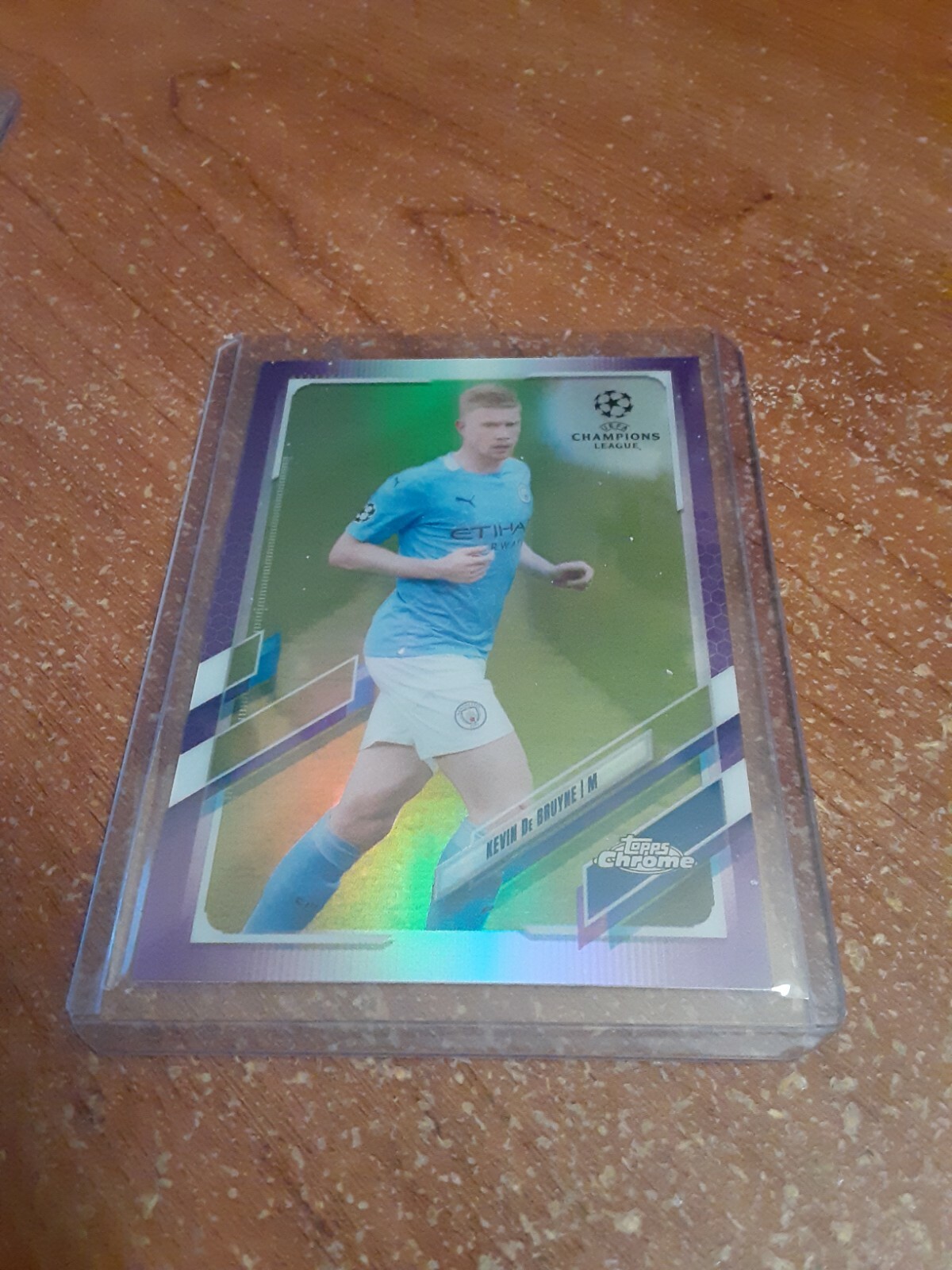 2020-21 TOPPS CHROME UEFA CHAMPIONS KEVIN DE BRUYNE #18 PURPLE REFRACTOR 130/250