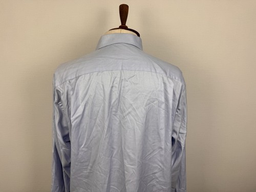 Camicia elegante classica formale ETON Ganghester blu tinta unita 100% cotone taglia 46 - Foto 16 di 23