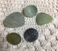 BG9 Aqua/Green Beach Sea Glass Surf Tumbled 4 pcs.