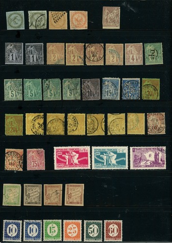 Kenr2: French Colonies Selection on a Stock Page Many Nice Cancels