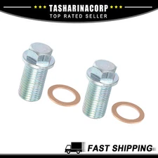 2 Pcs M14x1.5 Steel Engine Oil Drain Plug Screw with Seal Ring for Mercedes-Benz