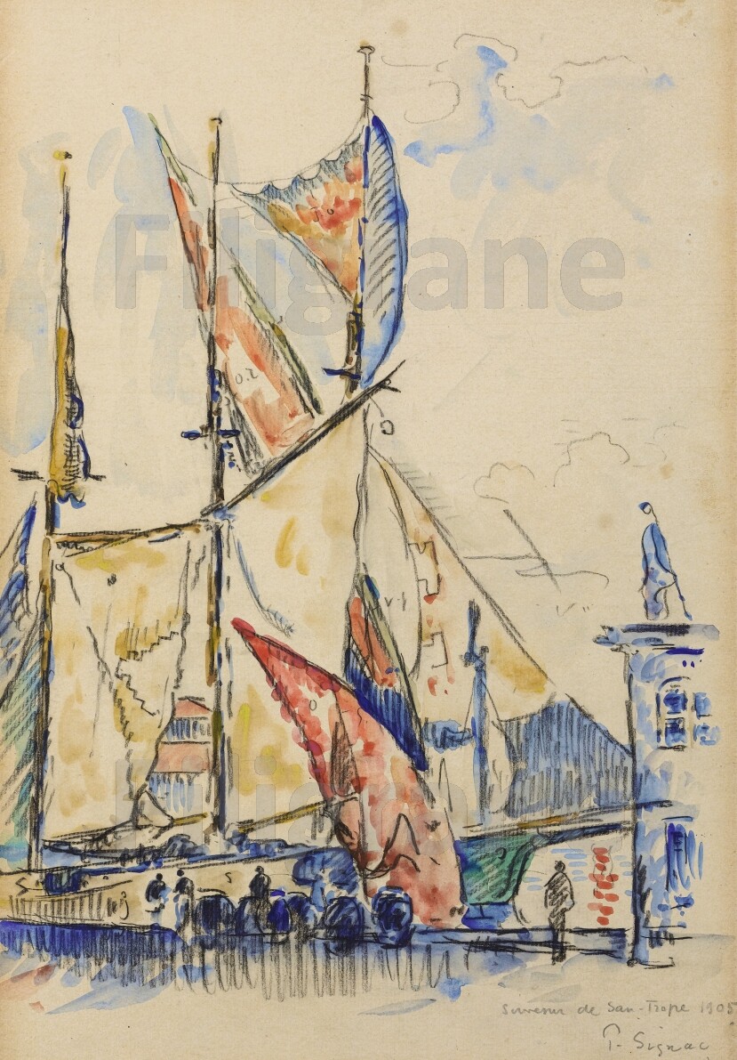 Affiche Paul Signac Saint-Tropez déco mer reproduction 40x60cm pour chambre et bureau