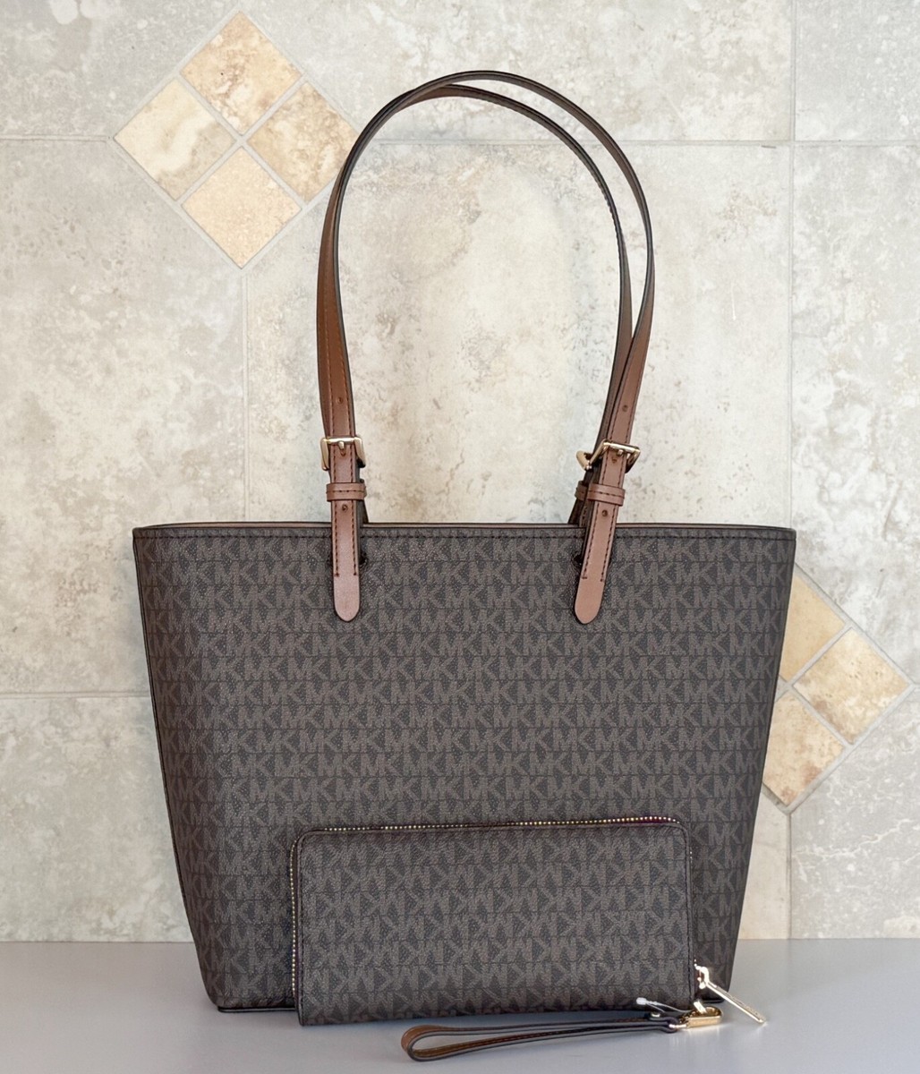 MICHAEL KORS JET SET MD DOUBLE POCKET TOTE BAG + CONTINENTAL