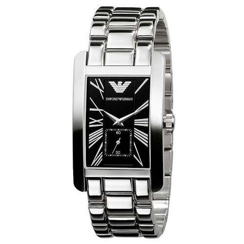 emporio armani mens gents watch black dial stainle