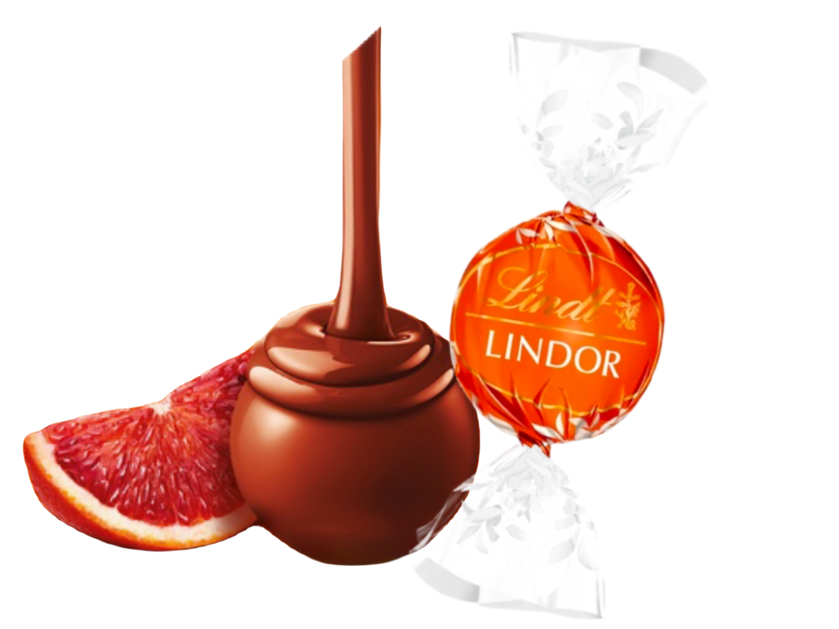 NATAL DESIGN CONPE10 LINDOR 38灯風おまけ Lindt Lindor - BLOOD ORANGE MILK CHOCOLATE TRUFFLES christmas