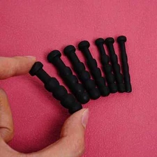 Short Black Hollow Penis Plug Silicone Sex Toys For Men Dilator Sound Rod