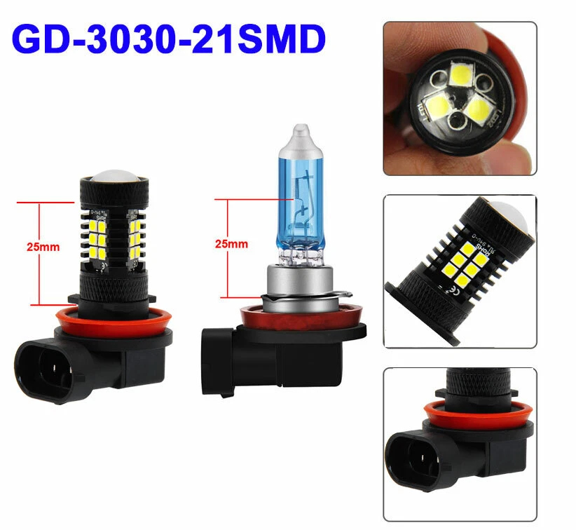 2x Power 6000K Blanco H8 H11 H9 LED Luz Antiniebla Conversión Bombilla Kit Lámparas de Conducción Foto 2 de 4