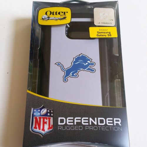 Véritable étui Otterbox Defender & clip ceinture Samsung GS6 NFL DETROIT LIONS NEUF - Photo 1 sur 8