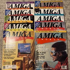 Lot Of 10 Vintage Amiga World Magazines-1990 s Commodore Computers