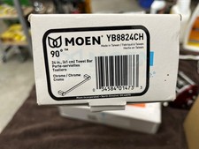 New! Moen YB8824 Chrome 24" Towel Bar From The 90 Degree Collection 61 Cm
