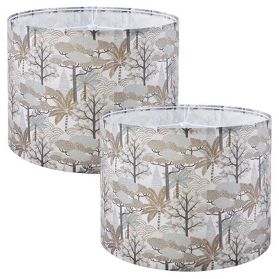 large lamp shades set of 2 .Flax Plant Pattern Drum floor lamp shade replacem...