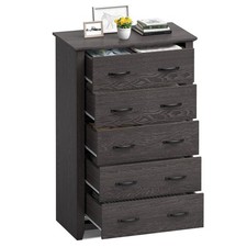 5 Drawer Tall Storage Cabinet Organizer Dark Grey 79.3x42.6x119.5cm