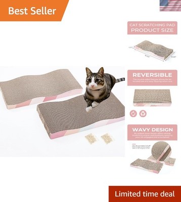 Large Corrugated Cat Scratcher with Organic Catnip - Furniture Protection