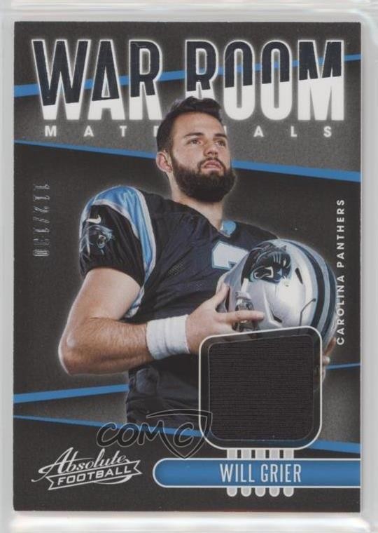 2019 Panini Absolute War Room Materials /130 Will Grier #WAR-40 Rookie RC 00m9