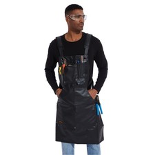 Waterproof Heavy Duty Rubber Vinyl Apron Oil Resistant Black Workwear