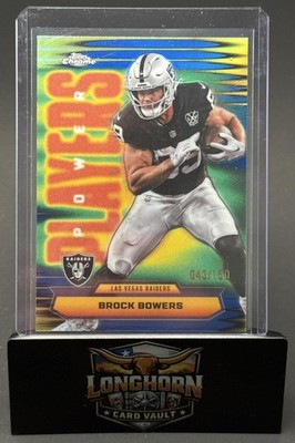 2025 Topps Chrome Brock Bowers #PP-31 Power Players Blue Refractor 43/150