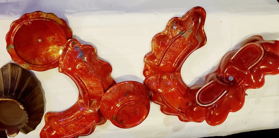 Vintage Maurice of California USA Lot Lazy Susan Ceramic MCM Planter Tidbit 6 Pc - Image 4 of 4