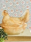 Hen on Nest Chicken Pink Peach Swirl Glass Depression Style Candy Dish, Retro