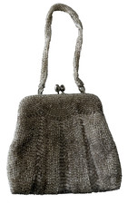 Vintage 50's Kiss Lock Beaded Evening Clutch Handbag Made in Korea