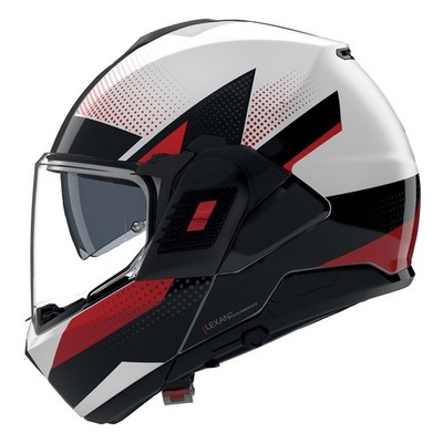 Nolan N120-1 N-Com Ciclone Motorradhelm (Weiß/Schwarz/Rot) Gr: L (59)
