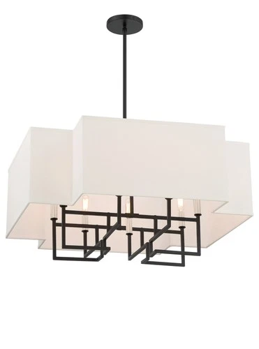 Minka Lavery 2957 Upham Estates 8 Light 28"W Pendant - Coal / Polished Nickel - Picture 2 of 2