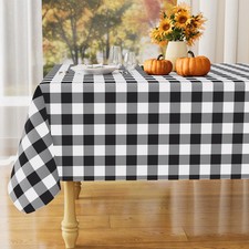 misaya Rectangle Waterproof Vinyl Table Cloth, Buffalo Flannel Backed Tablecl...