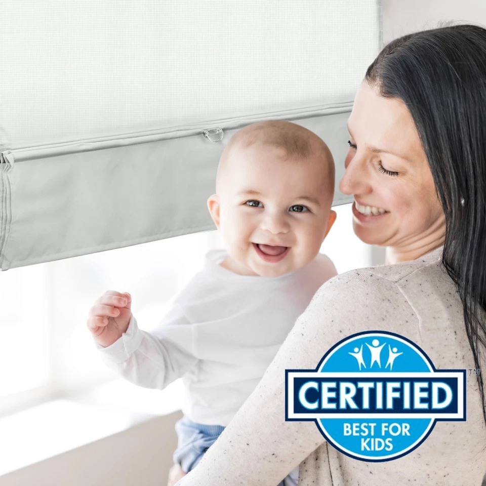 Tela filtrante de luz inalámbrica Chicology pantalla de ventana romana, blanco 33" x 64" Foto 3 de 4