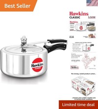 3.5L Classic Pressure Cooker - Silver Aluminum with Inner Lid for Quick Meals
