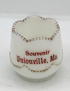 Vintage Unionville Mo Souvenir Toothpick Holder Milk Glass 2 1/4" Missouri
