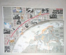 Vintage 1991 National Geographic World War II Europe And North Africa Map