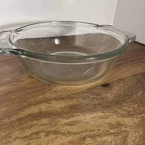 Vintage Anchor Hocking 1.5qt Clear Glass Baking Dish Round 8.25”